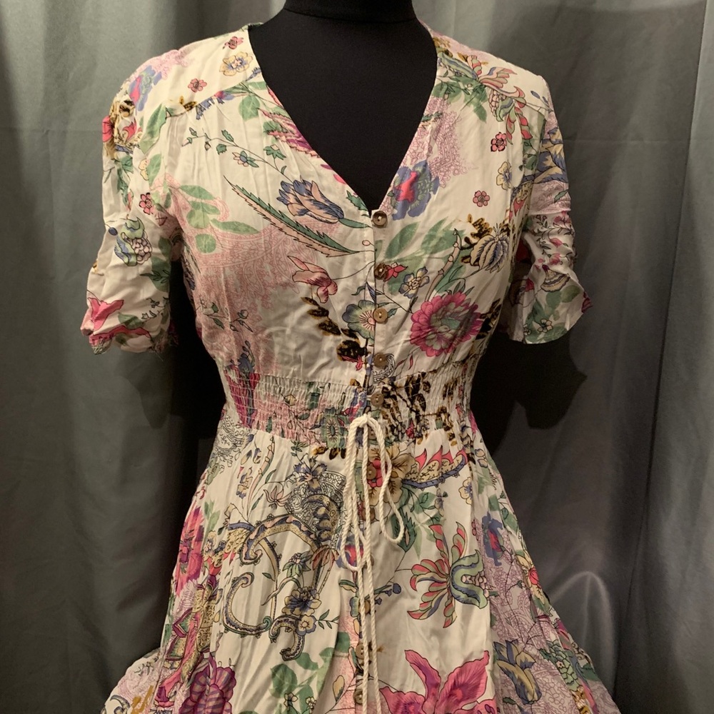 Floor length button down dress